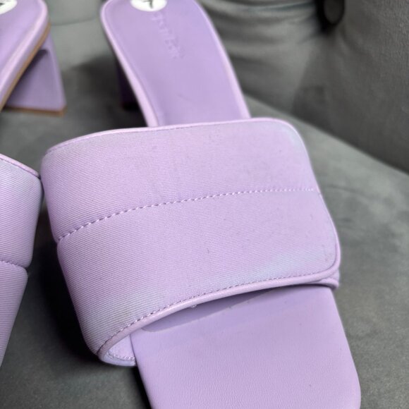 Open Edit Lavender Fabric Block Heel Sandals – Women’s Size 7 - Picture 5 of 9